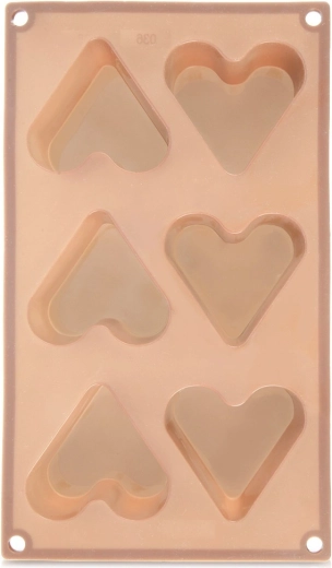 Silicone heart cookie mold, beige 29 × 17.5 × 3.8 cm