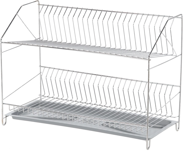ANDER two-tier dish rack, chrome-plated, silver