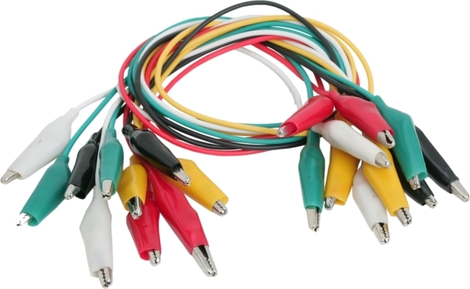 Mini Alligator Clip Set with Cable, 10 Pieces