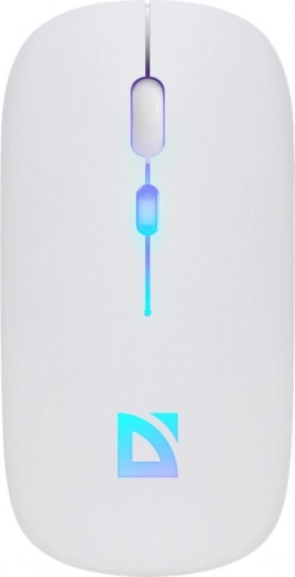 Bezvadu klusā pele DEFENDER Touch, Bluetooth + 2,4 GHz, RGB, balta
