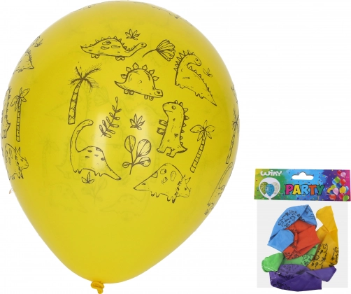 Piepūšamie baloni 30 cm – komplekts 5 gab., dinozauri