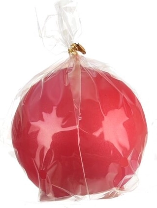 Matte decorative ball candle red 8 cm