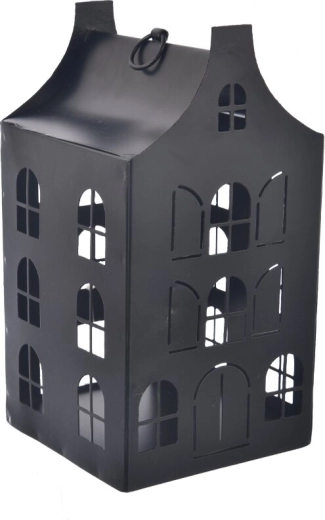 Black metal candle house