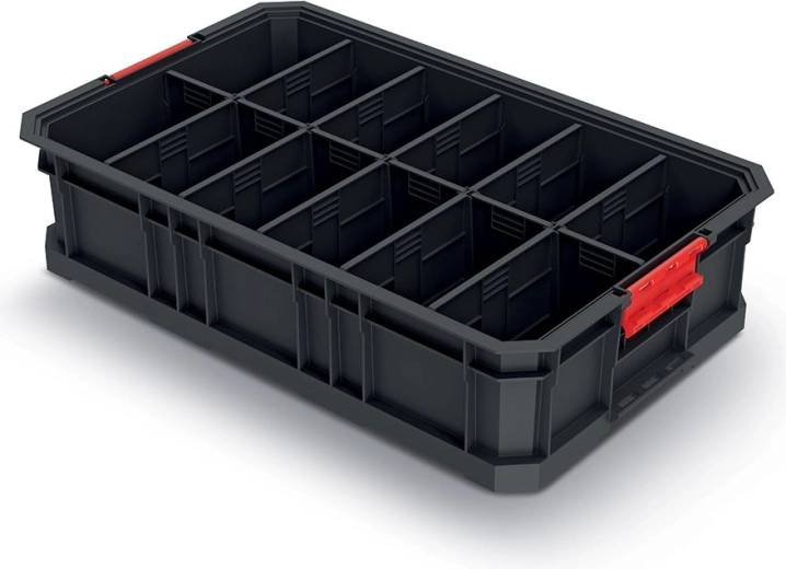 Modulāra transportēšanas kaste ar starpsienām 520 × 327 × 125 mm