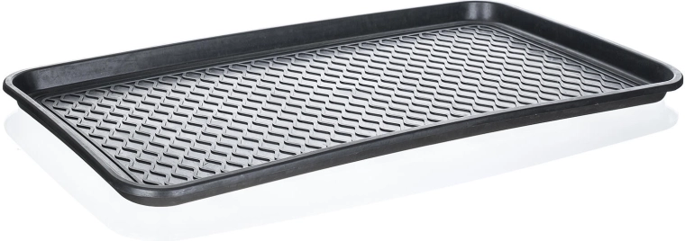 Apavu noteces paplāte 75 × 38 cm, melna plastmasa