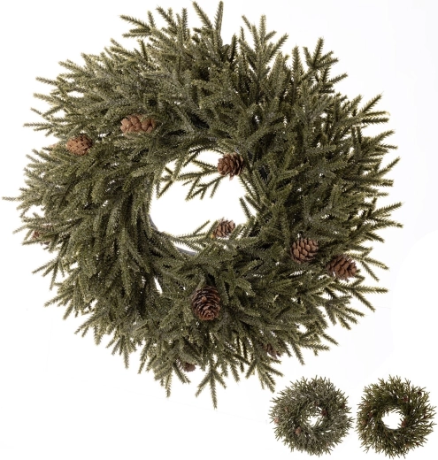 Plastic Christmas wreath (UH plastic), green, 40 cm (3 variants)