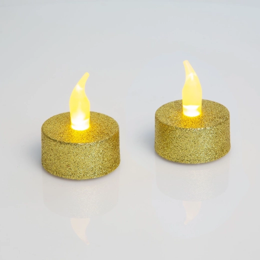 Sudraba LED tējas svece ar baterijām — 1 gabals