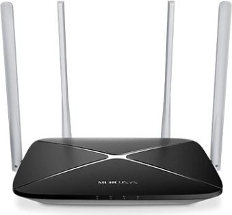 Mercusys AC12 AC1200 dual-band Wi‑Fi router (1× WAN, 3× LAN)