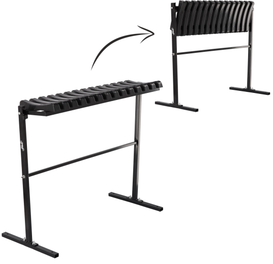 Salokāms kapu soliņš 86 cm ar montāžas pēdām, melns