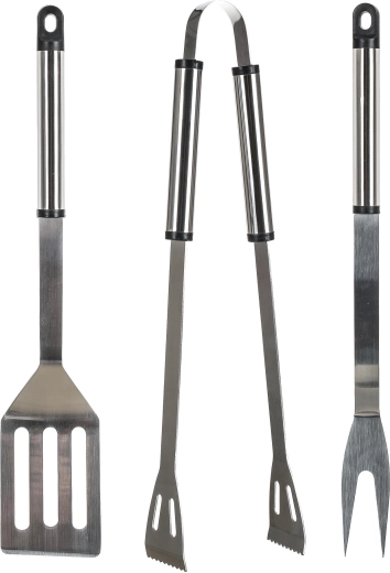 Nerūsējošā tērauda grilēšanas rīku komplekts, 3 daļas