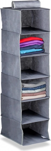 Hanging closet organizer with 6 shelves