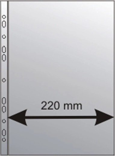 Expanded A4 sheet protector, 100 microns, orange-peel texture, Euro perforation