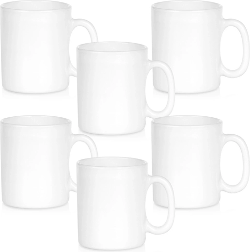 Balto stikla krūžu komplekts 300 ml, 6 gab.