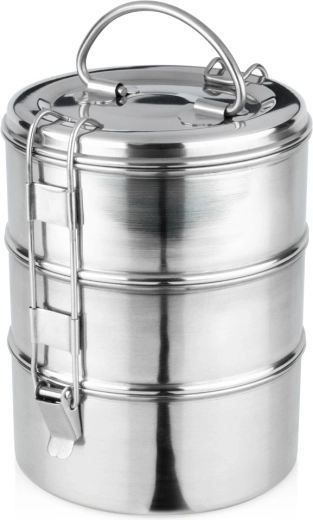 Vilde nerūsējošā tērauda trīsstāvu ēdienu kārba 3× 900 ml