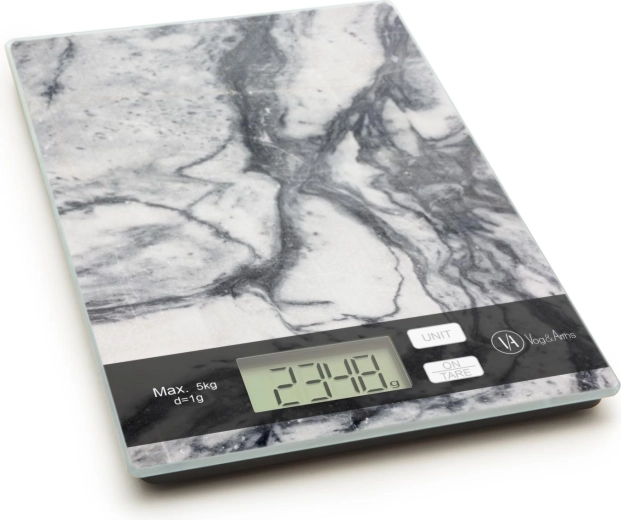 Kitchen scale with white marble design