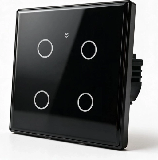 Smart touch Wi‑Fi wall light switch, 4-channel with timer - 1 piece