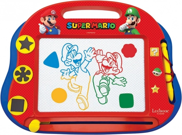 Daudzkrāsaina magnētiskā zīmēšanas tāfele SUPER MARIO ar spiedogiem