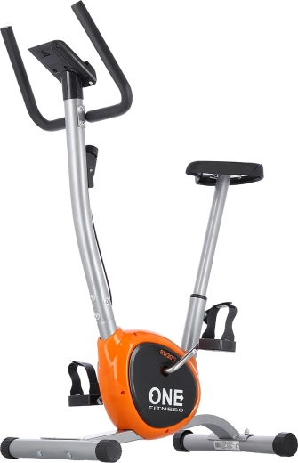 Mehāniskais velotrenažieris ONE Fitness RW3011, sudraba–oranžs