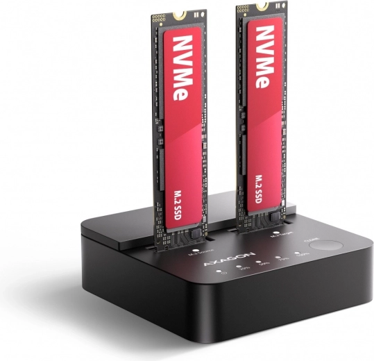 Axagon Clone Master docking and cloning station USB-C 3.2 Gen 2x2 for 2× NVMe M.2 (20 Gbps)