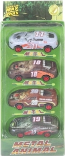 Set of 4 Metal Safari Toy Cars