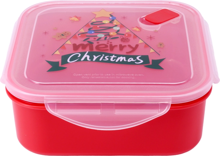Plastic container with lid TORO 1.2 l with a Christmas motif