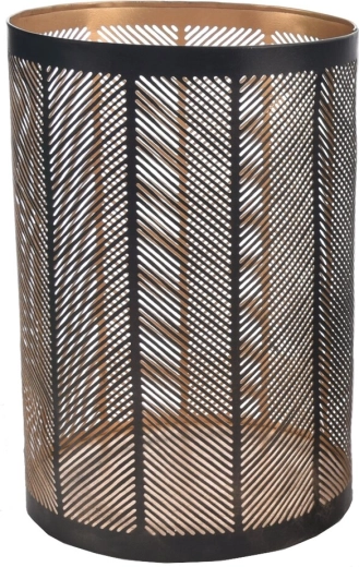 Metāla svečturis Line melni zeltains 22 cm