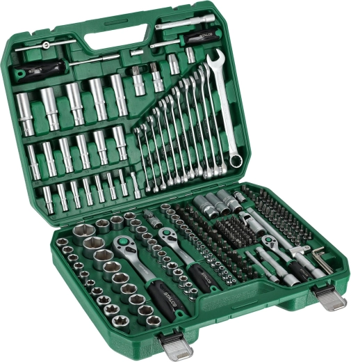 Uzmavu un kombinēto atslēgu komplekts 1/4", 3/8" un 1/2" (219 daļas) STALCO