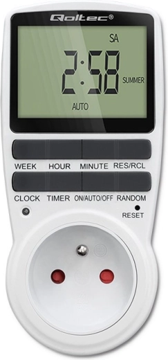 Elektronisks laika slēdzis Qoltec ar LCD, 16 A, 3680 W
