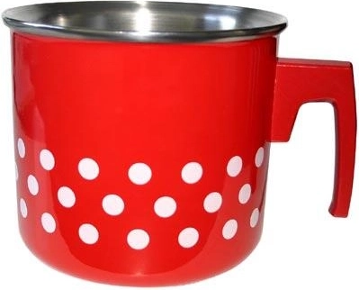 Enamel Milk Pot DOT 2 L Red
