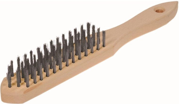 Wire Brush with 4 Rows of Steel Bristles