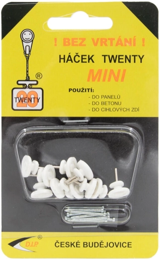 TWENTY Mini Polyamide Hooks, White, 10 pcs