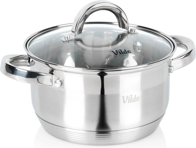 Nerūsējošā tērauda katls ar stikla vāku INOXCELLENT 18 cm, 2,5 l