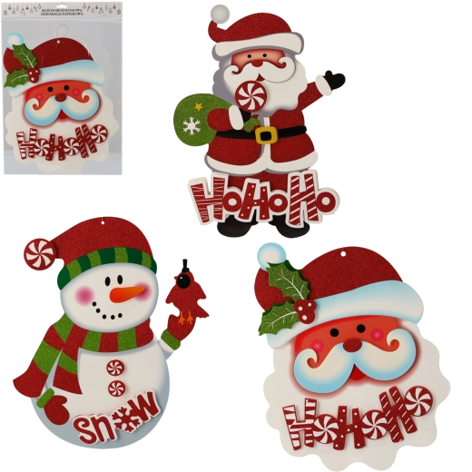 Christmas Paper Hanging Decoration – Mix of Motifs