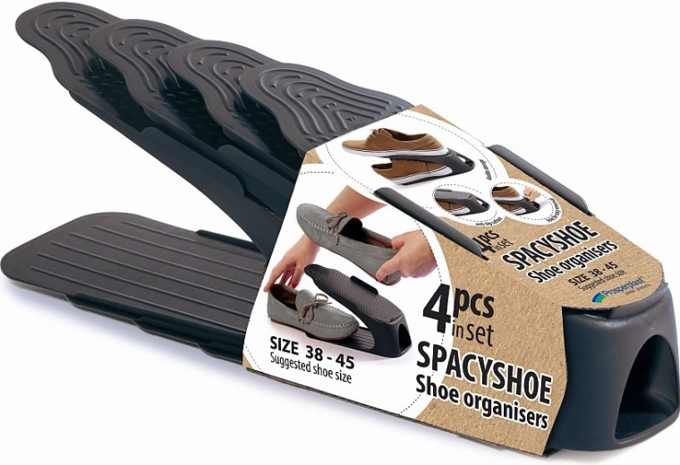 Apavu organizatoru komplekts Prosperplast Spacyshoe, antracīts, 4 gab.