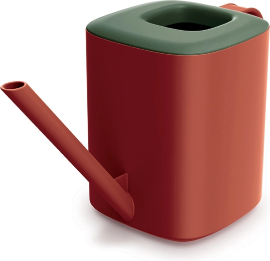 Emaljēta krūka Tubi 1 l – retro sarkana un tumši zaļa