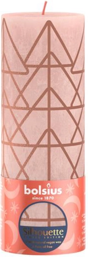 Rustikāla svece 190 × 68 mm rozā/dzintara