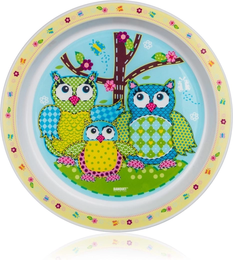 Bērnu seklā šķīvis Pūces 21 cm plastmasa