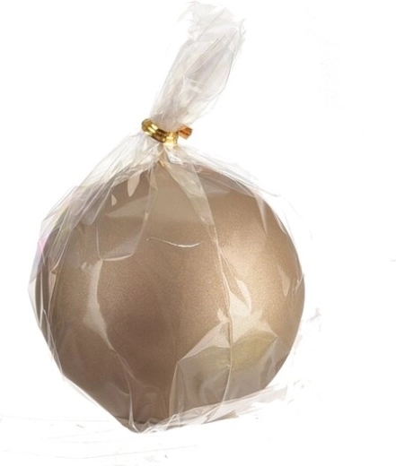 Matēta dekoratīvā lodveida svece šampanieša krāsā 8 cm