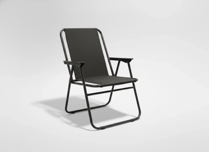 Salokāms dārza krēsls melns 53 × 59 × 76 cm