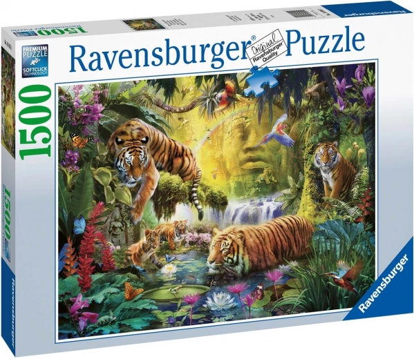 Puzle 1500 gabali Miermīlīgie tīģeri RAVENSBURGER