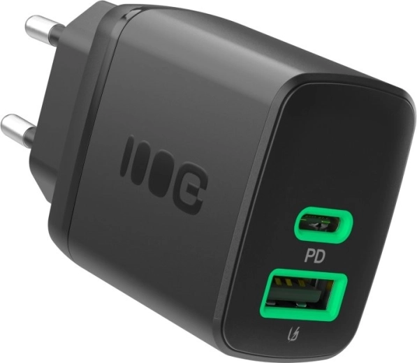 Tīkla lādētājs 30W ar USB‑C un USB‑A – Greencell PowerSource Duo30 melns