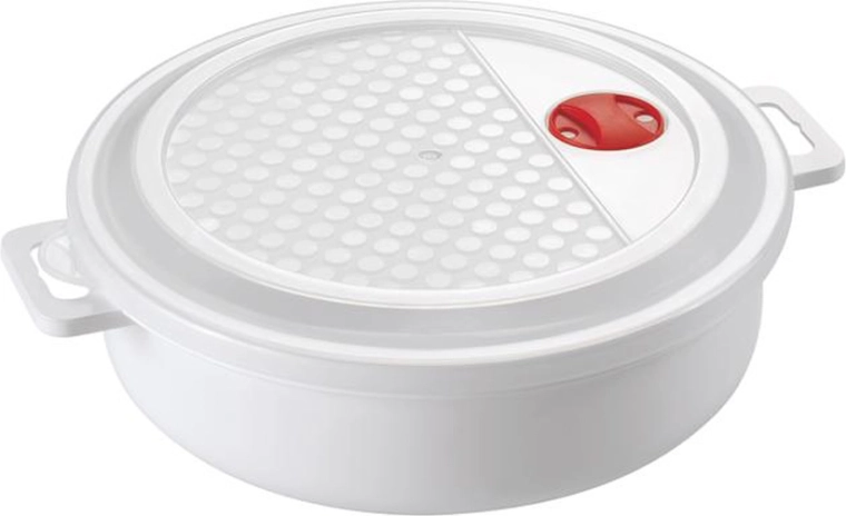 Plastmasas trauks mikroviļņu krāsnij ar vāku, 2 l