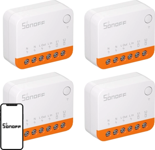 Sonoff MINIR4 Extreme viedais Wi‑Fi slēdzis (komplekts 4 gab.)