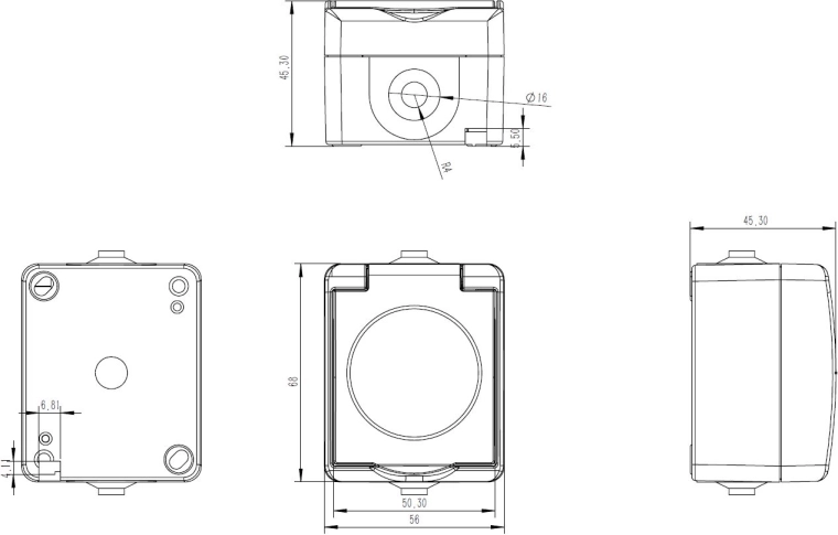 Compact dimensions and surface mounting