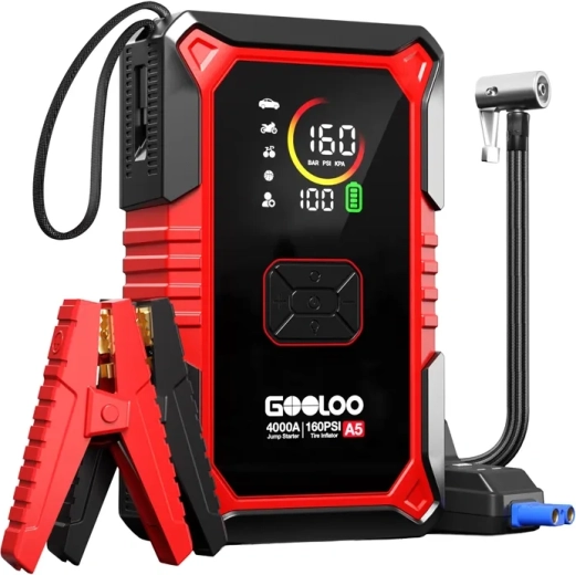 Gooloo A5 2-in-1 jump starter with compressor and power bank