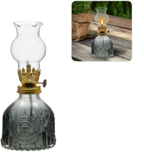Stikla petrolejas lampa 17,5 cm