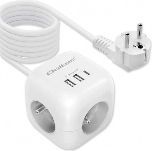 6-in-1 Power Extension Cube with Backlit Switch