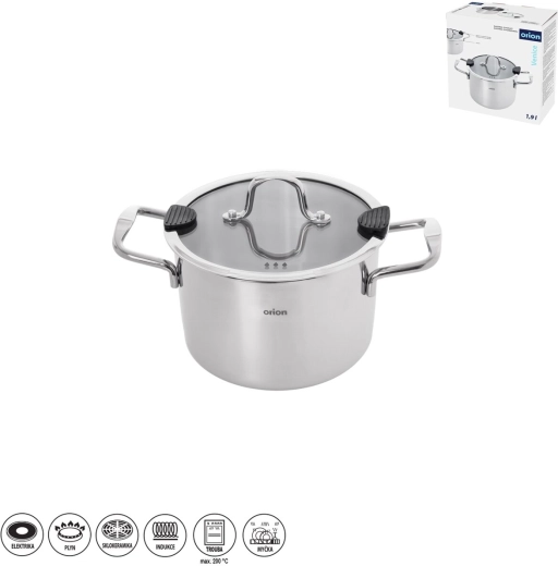 Orion Venice stainless steel saucepan 1.9 l with glass lid
