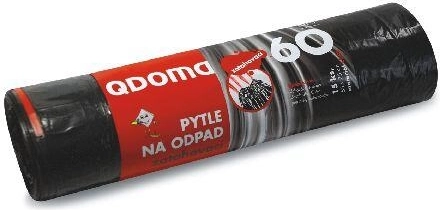 Atkritumu maisi ar savelkamām auklām 60 l, melni (15 gab.)