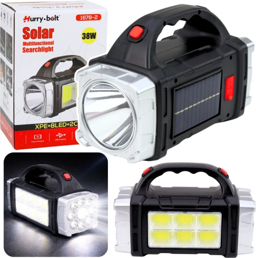 Saules daudzfunkcionāla LED lampa ar plašu apgaismojuma leņķi 38 W